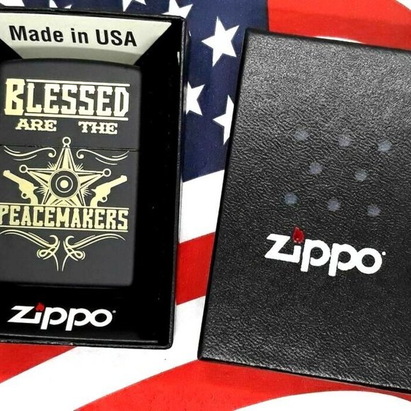 Blessed Are The Peacemakers Zippo Lighter - Black Matte 79220 - Picture 2 of 5